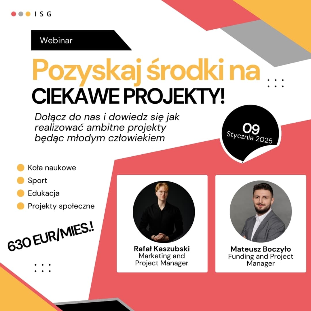 Webinar ,,Pozyskaj środki na ciekawe projekty dla młodych osób”