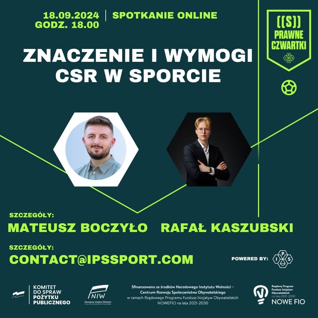 Znaczenie i wymogi CSR w Sporcie - (S)prawny Czwartek